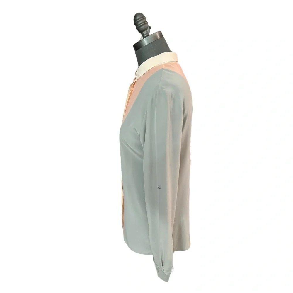 Elie Tahari Silk Colorblock Blouse Size Small